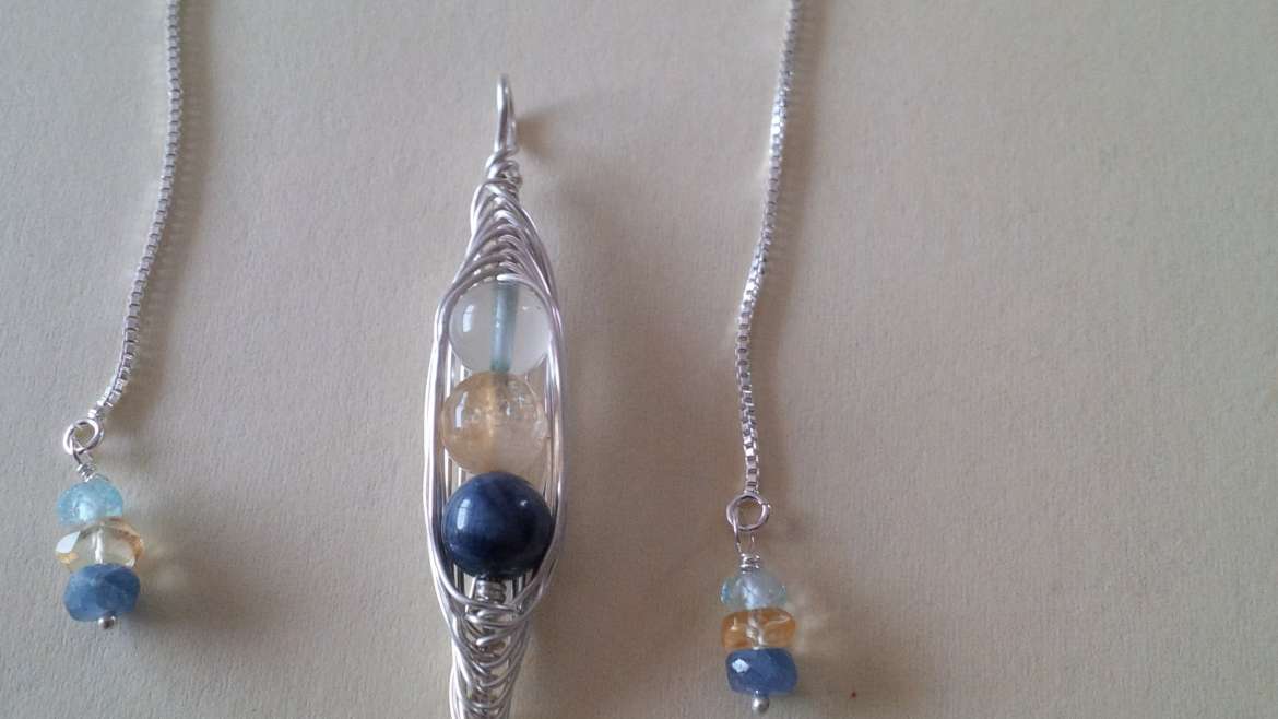 Pea Pod birthstone and anniversary pendant